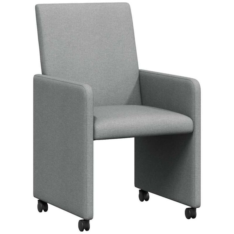 Esszimmerstühle Mit Rollen 2 Pcs Hellgrau 57 X 66 X 94 Cm Stoff Vidaxl