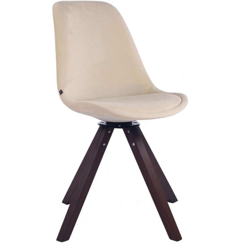 Clp Esszimmerstuhl Troyes Samt Square Walnuss Creme