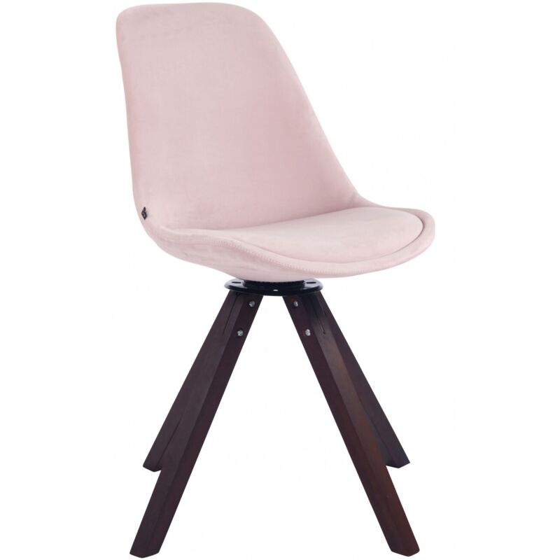 Clp - Esszimmerstuhl Troyes Samt Square Walnuss Pink
