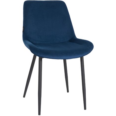 Esszimmerstuhl Victoria Samt-Bezug blau