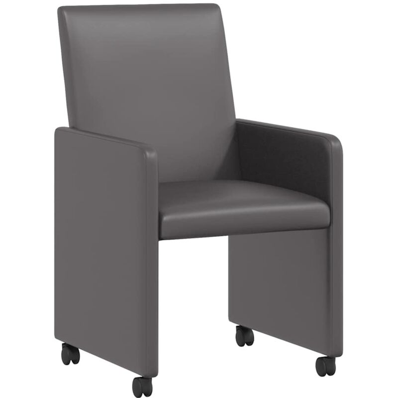 Esszimmerstühle Mit Rollen 2 Pcs Grau 57 X 66 X 94 Cm Vidaxl