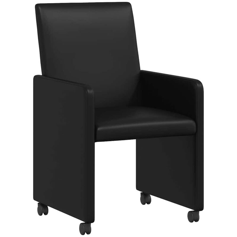 Esszimmerstühle Mit Rollen 2 Pcs Schwarz 57 X 66 X 94 Cm Vidaxl