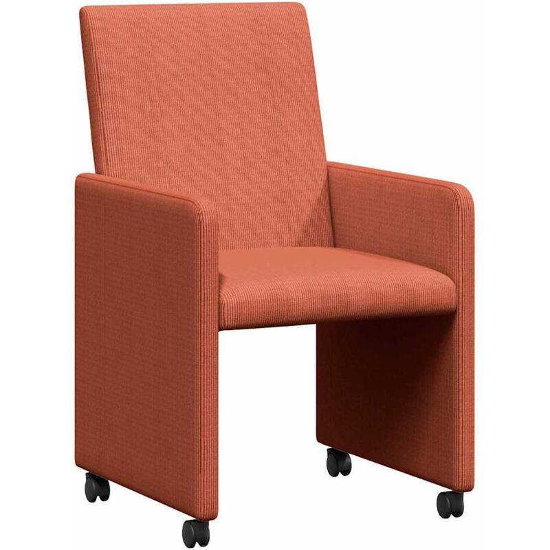 Esszimmerstühle Mit Rollen 2 Pcs Rot Orange 57 X 66 X 94 Cm Vidaxl