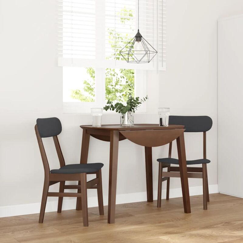 Esszimmerstühle Mit Kissen 2 Stk. Braun Massivholz Gummibaum - Vidaxl