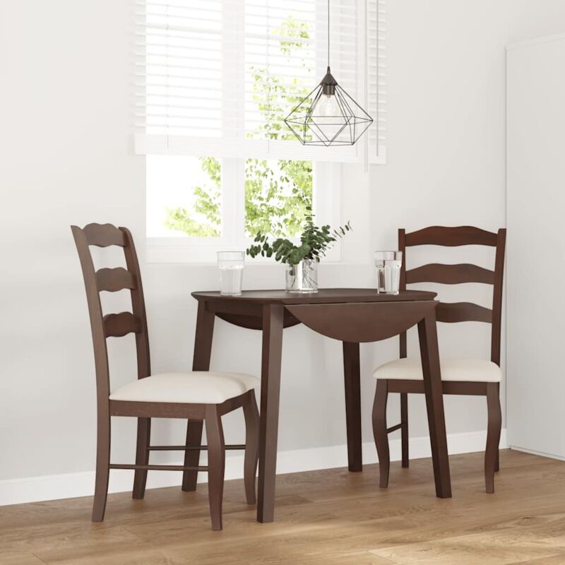 Esszimmerstühle Mit Kissen 2 Stk. Braun Massivholz Gummibaum - Vidaxl