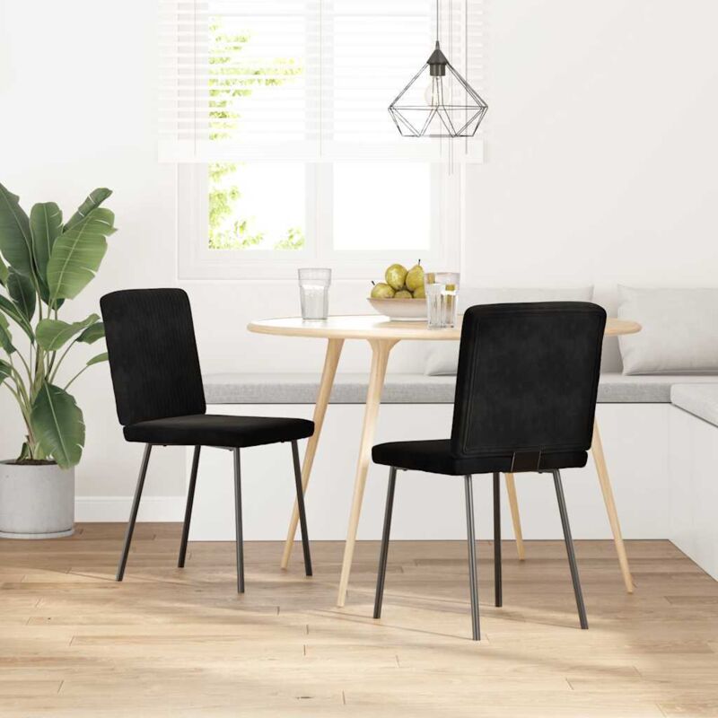 Esszimmerstühle 2 Stk. Schwarz Samt - Vidaxl