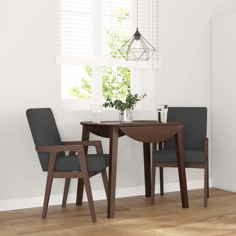 Vidaxl - Esszimmerstühle Mit Kissen 2 Stk. Braun Massivholz Gummibaum