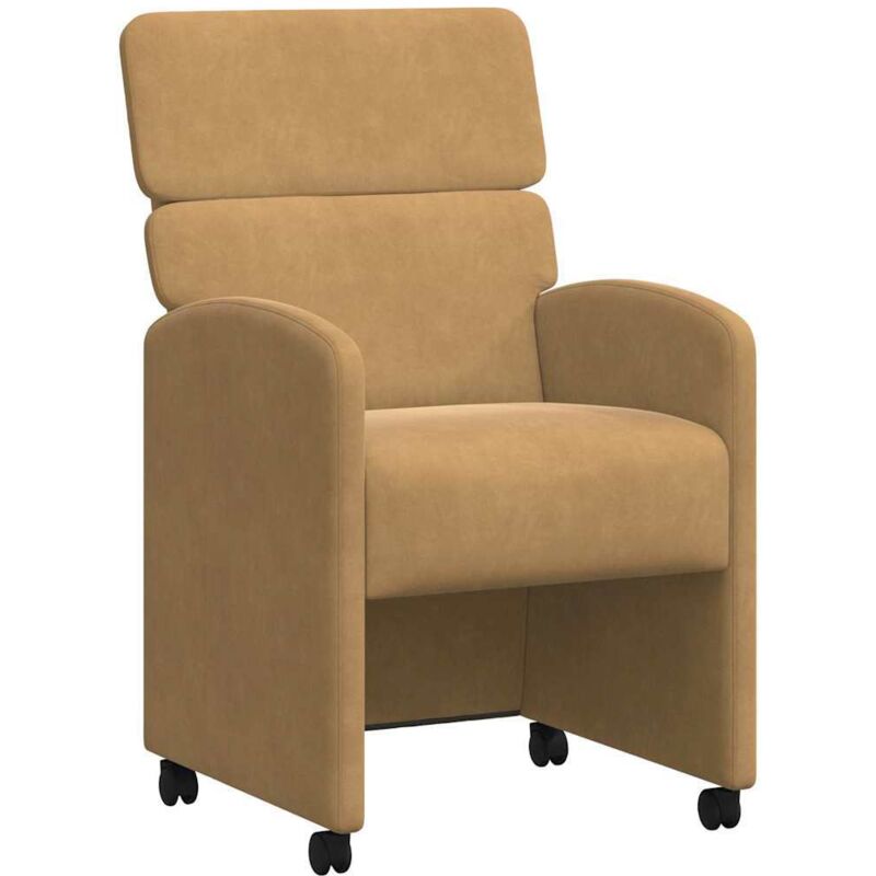 Esszimmerstühle Mit Rollen 2 Pcs Braun 58 X 65 X 98 Cm Samt Vidaxl
