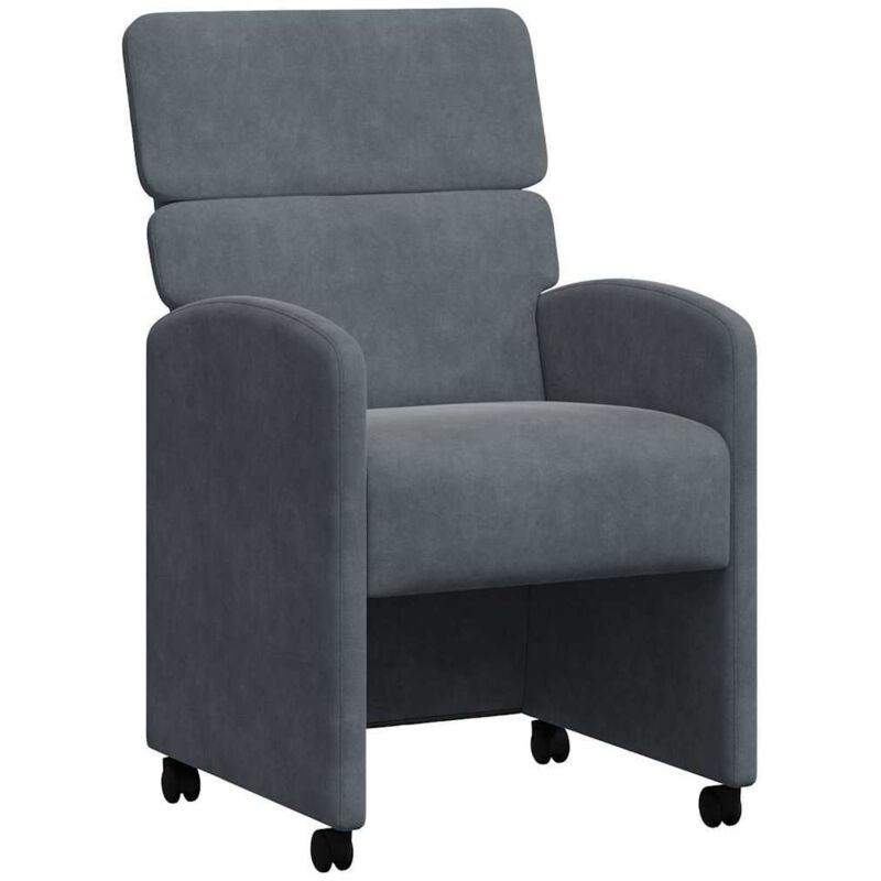 Esszimmerstühle Mit Rollen 2 Pcs Dunkelgrau 58 X 65 X 98 Cm Vidaxl