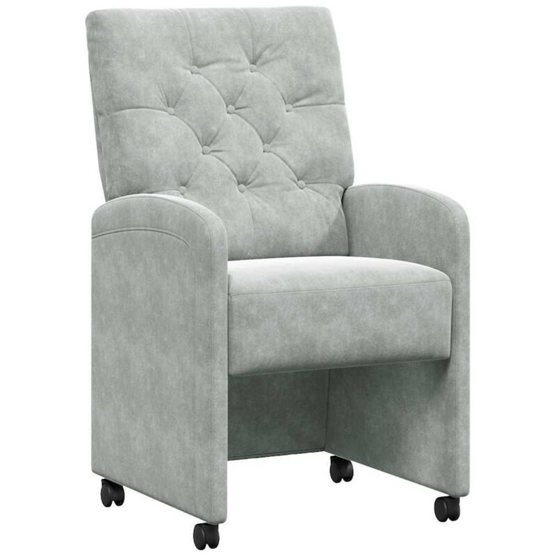 Esszimmerstühle Mit Rollen 2 Pcs Hellgrau 58 X 67 X 97 Cm Samt Vidaxl