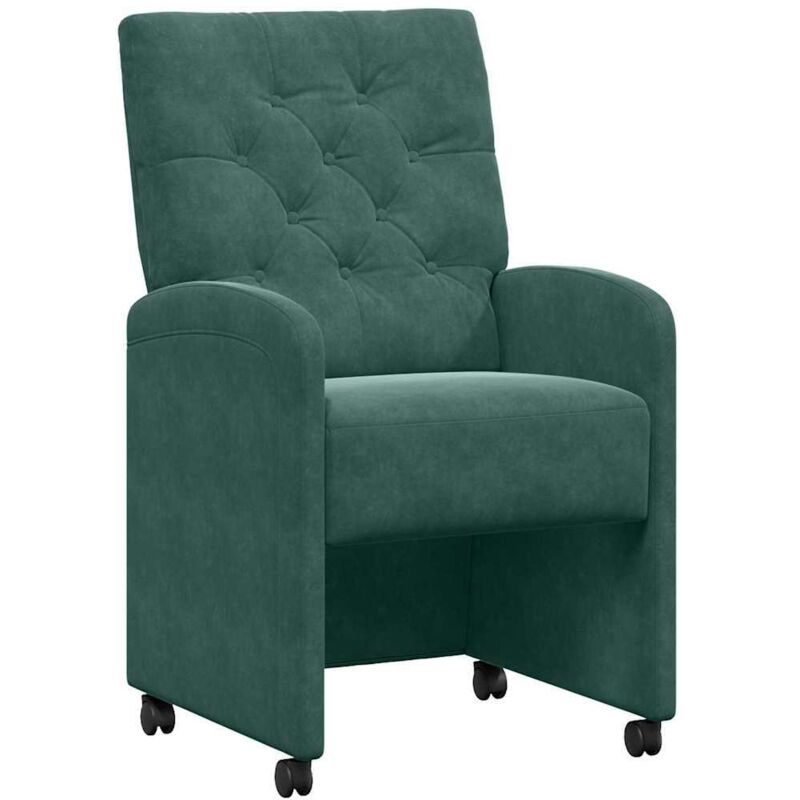 Esszimmerstühle Mit Rollen 2 Pcs Dunkelgrün 58 X 67 X 97 Cm Vidaxl