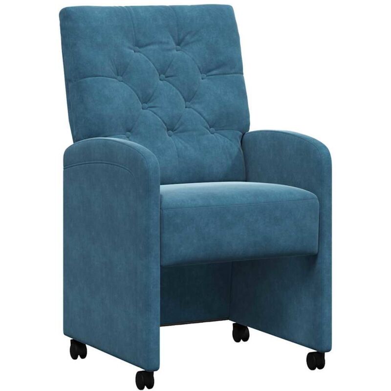 Esszimmerstühle Mit Rollen 2 Pcs Blau 58 X 67 X 97 Cm Samt Vidaxl
