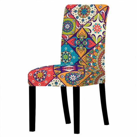 Esszimmerstuhlhussen, 2er-Set, abnehmbare elastische Stuhlhussen mit Patchwork-Muster, universell für Zuhause und Hotel (karierte Steppung, 2 Stück)
