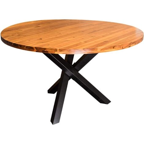 SAM OUTILLAGE Esszimmertisch rund 120 cm cognacfarben Akazienholz ISABELLA