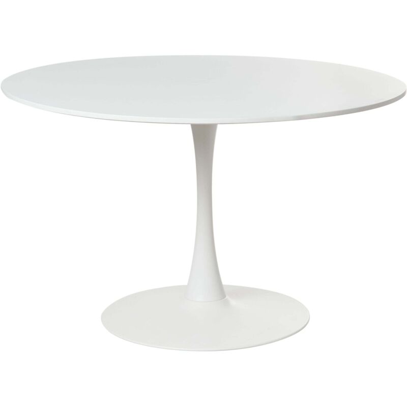 Beliani - Esszimmertisch Weiß Rund 120 Cm Mdf-platte Metall Modernes Design Küchentisch Esszimmertisch