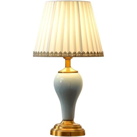 Esta lámpara de mesa de cerámica puede usarse como lámpara de mesita de noche. Su estilo retro la hace ideal para la sala de estar, la oficina o el comedor.