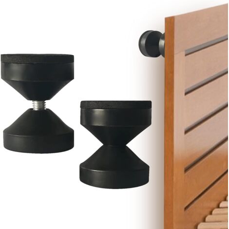 Estabilizador de cabecero ajustable, soporte telescópico amortiguador para pared, cama, armario, sofá (43-49 mm, negro, juego de 2)