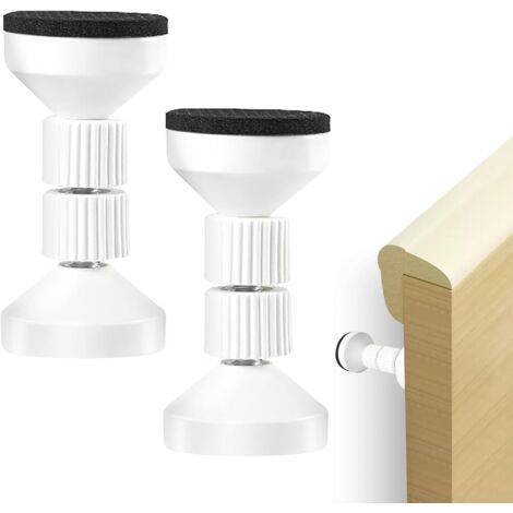 Estabilizador de cabecero ajustable, soporte telescópico amortiguador para pared, cama, armario, sofá (78-95 mm, blanco, juego de 2)