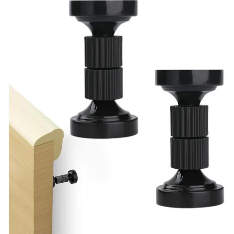 Estabilizador de cabecero ajustable, soporte telescópico amortiguador para pared, cama, armario, sofá (78-95 mm, negro, juego de 2)
