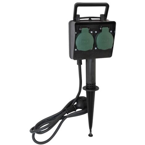 Estaca de jardin doble base sucko con cable 1,5M
