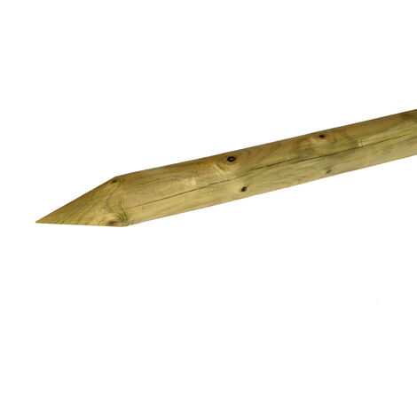 main image of "Estaca de madera tratada y torneada con punta Ø6x200cm"