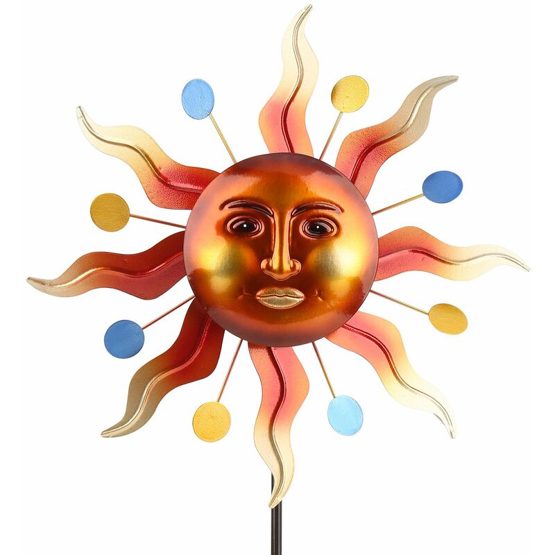 

Estaca de molino de viento de cara de luz solar de Tooarts,Spinner de viento 3D para exteriores, decoracion de cesped y jardin
