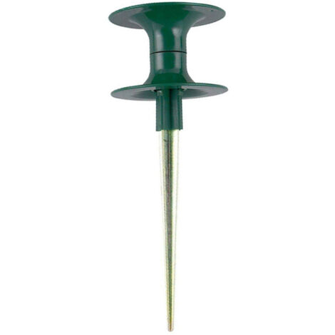 Estaca guía para manguera, estaca de metal resistente, verde oscuro, de rosca, para proteger plantas y flores.