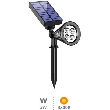 Estaca jardín / aplique solar LED 3300K IP67 regulable Alezu