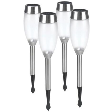 Estaca solar set 4 piezas metal/cristal -