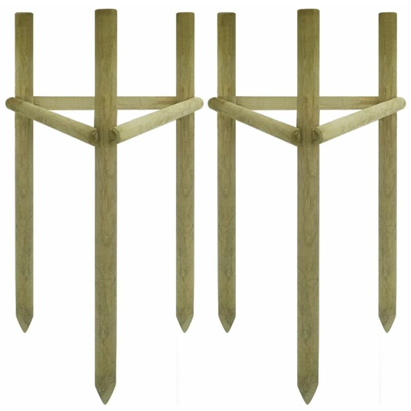 

Estacas de árbol 2 unidades madera pino impregnada 50x45x150 cm