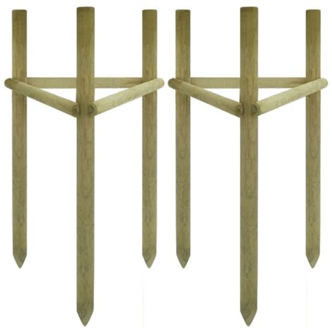 Estacas de árbol 2 unidades madera pino impregnada 50x45x150 cm