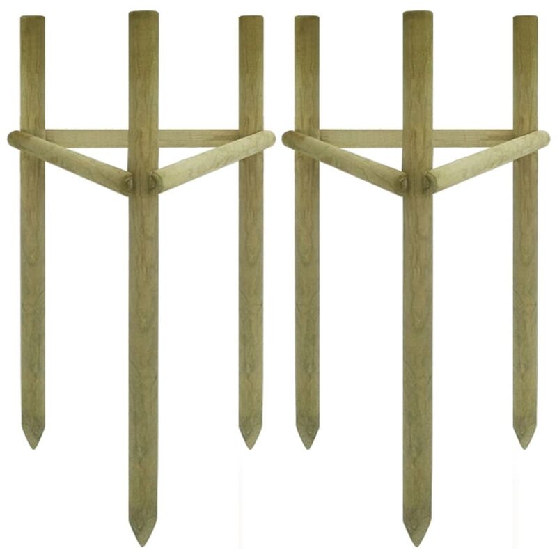 

Estacas de árbol 2 unidades madera pino impregnada 50x45x150 cm - Marrón