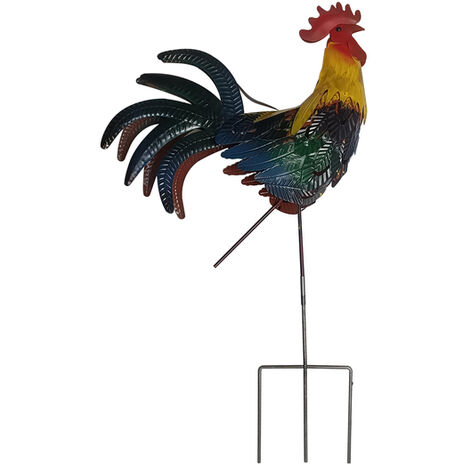 Estacas decorativas para jardín, decoración de gallo, estatua de gallo de Arte de Metal, estatuas de pollo de hierro para jardín, gallinero, patio, césped,Rooster Statue,CN