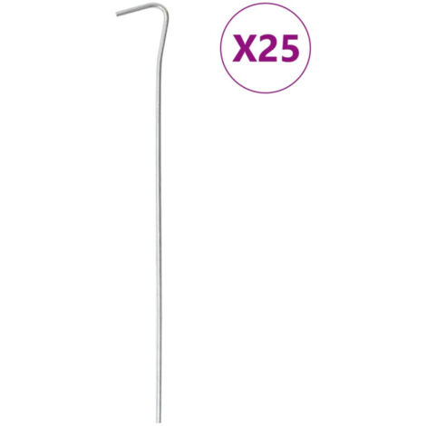 Estacas para tienda de campaña 25 pcs 23 cm Ø3 mm acero galvanizado
