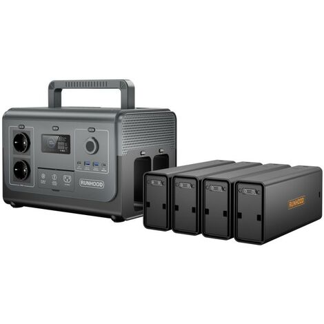 Estación Batería Portátil Runhood Rallye 1200W Plus 1296Wh con 4 Módulos Intercambiables  Negro   IluminaShop