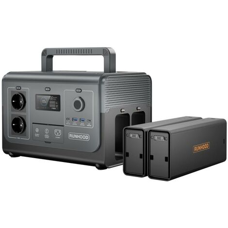 Estación Batería Portátil Runhood Rallye 1200W Plus 648Wh con 2 Módulos Intercambiables  Negro   IluminaShop