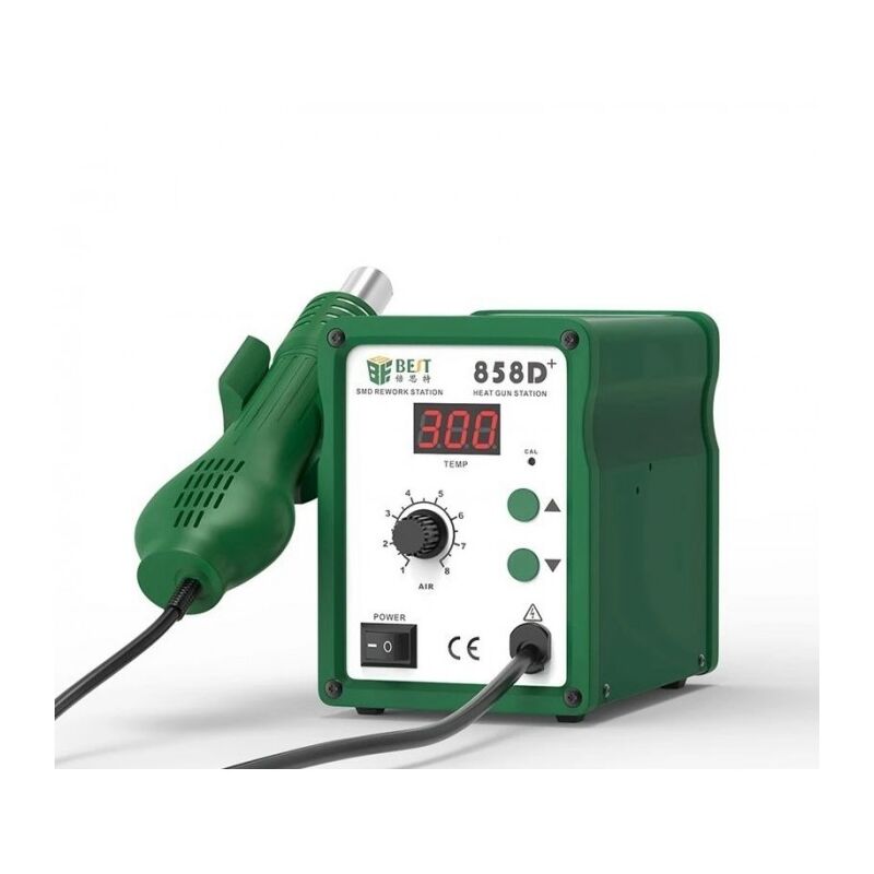 

Estación con pistola de aire caliente ajustable de 650W con display