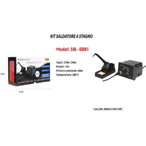 Kit De Soldadura Electronica 60W Temperatura Soldador De Estaño Estano con  Caja