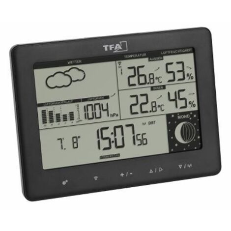 Estación meteorologica HERTER BTHR sensor Termo-Hig negro