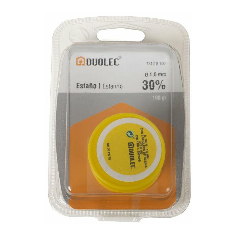 

Estaño Bob.30% 1,5Mm.100 Gr.Duolec