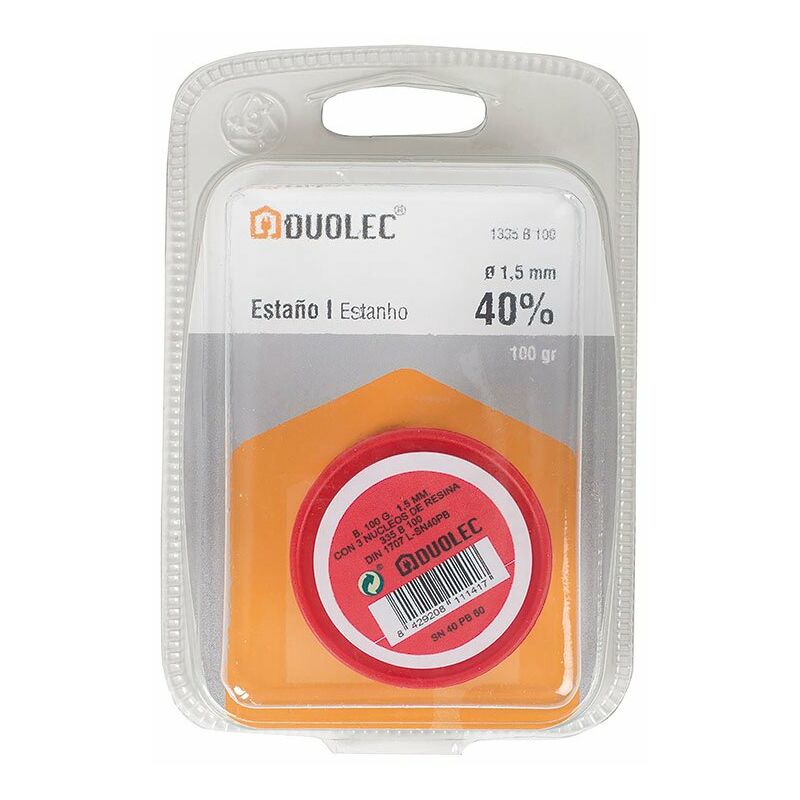 

ESTAÑO BOB.40% 1,5MM.100GR. - Duolec
