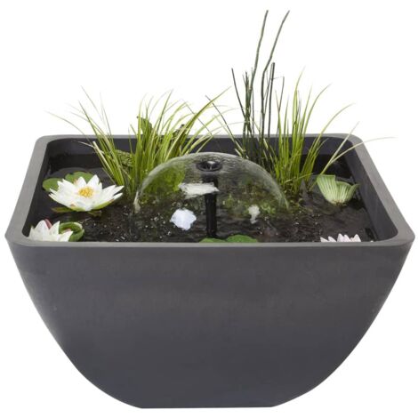 Estanque fuente cuadrado 55x55x32 cm 123515 Velda - Gris