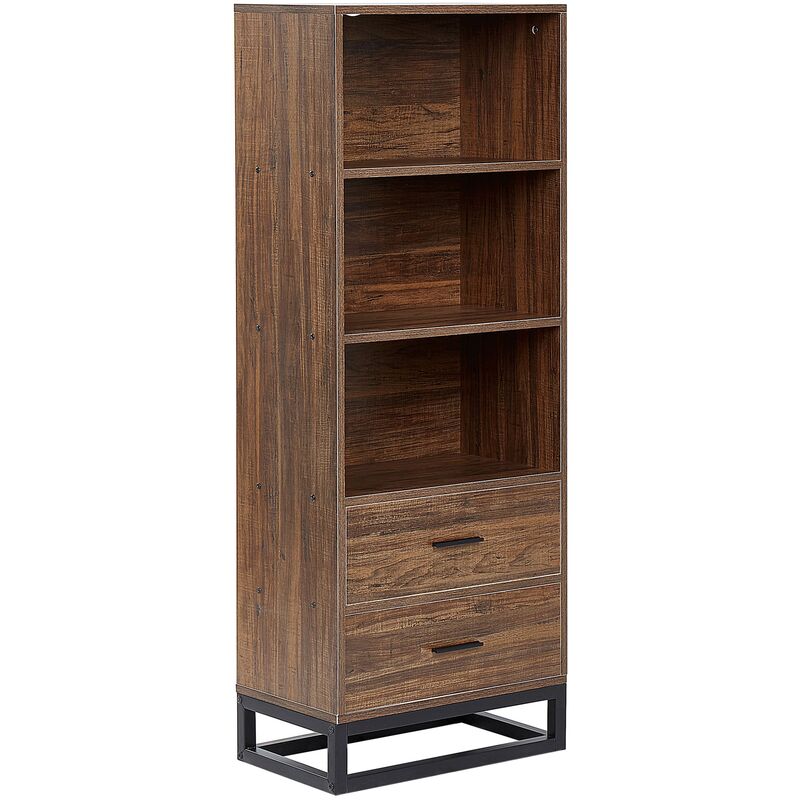 

Beliani - Estante 3 baldas madera oscura DELTA