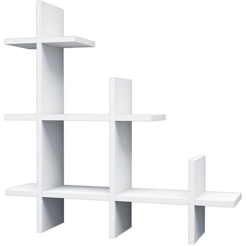 

Home Mania - Homemania Estantería de pared Alaska blanco 80x18x80 cm - Blanco