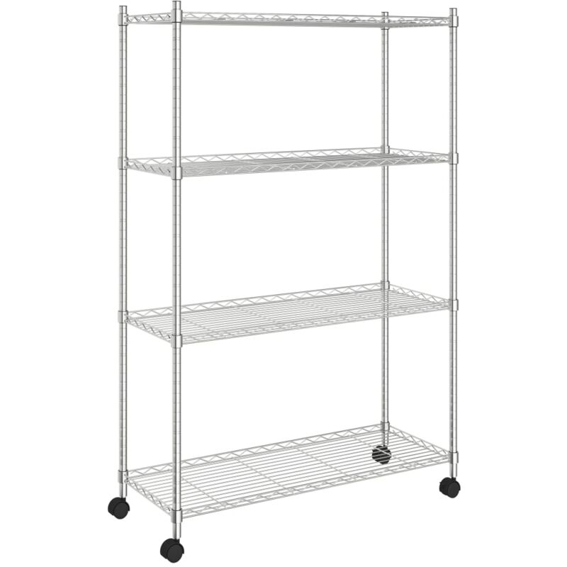 Estantería de 4 niveles con ruedas cromado 90x35x142 cm 200 kg vidaXL