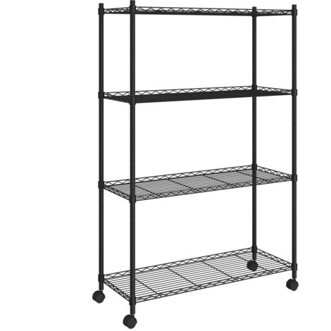 Estante almacenaje 4 niveles ruedas 90x35x142cm negro 200kg vidaXL