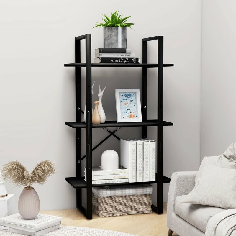 

Estante almacenamiento aglomerado negro 60x30x105 cm