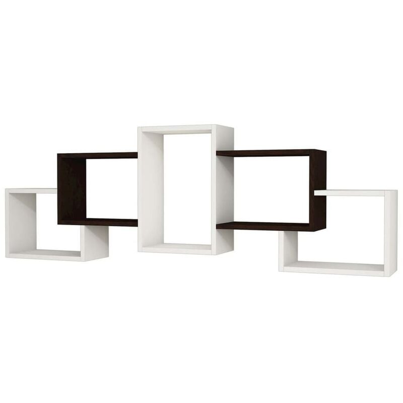 

Homemania Estantería de pared Berril blanco y wengué 164x22x55 cm - Multicolor