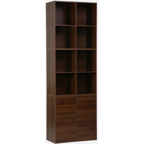 Estante, biblioteca modular con 2 puertas y 8 nichos