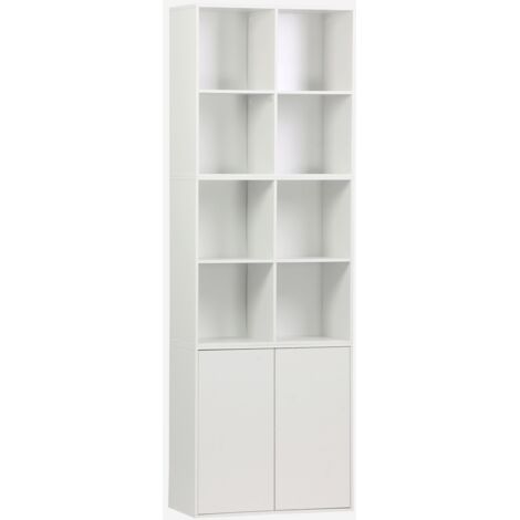 Estante, biblioteca modular con 2 puertas y 8 nichos